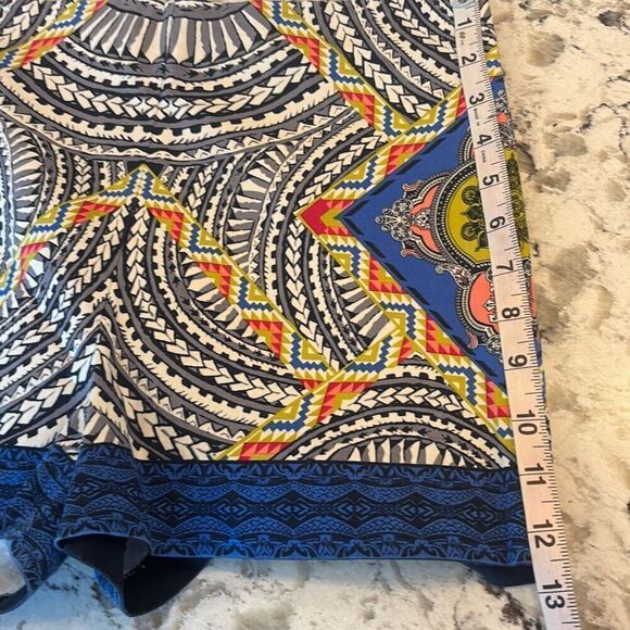 Flying Tomato Shorts Sz L Batik Aztek High Waist Blue/Black - Picture 5 of 6